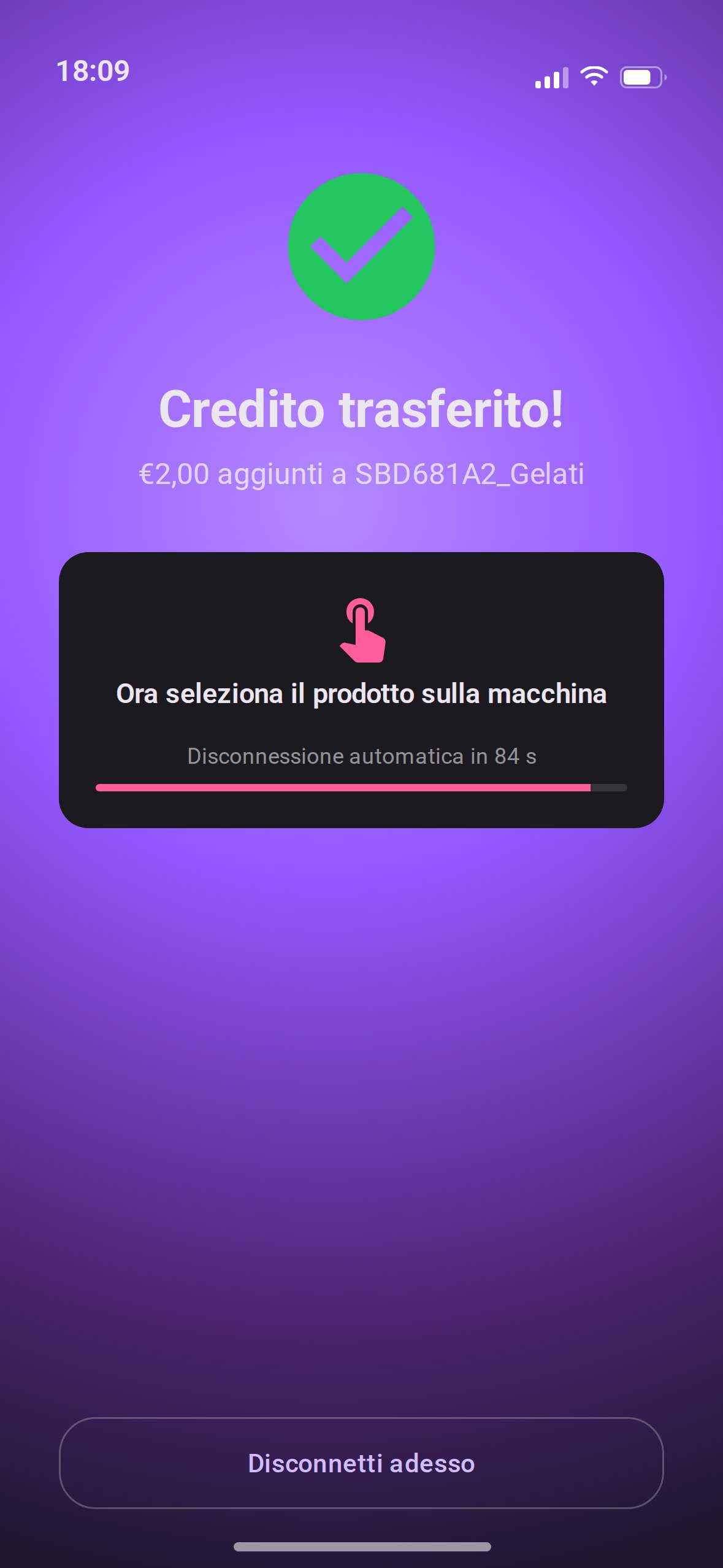 EllePay: la conferma del credito trasferito al distributore